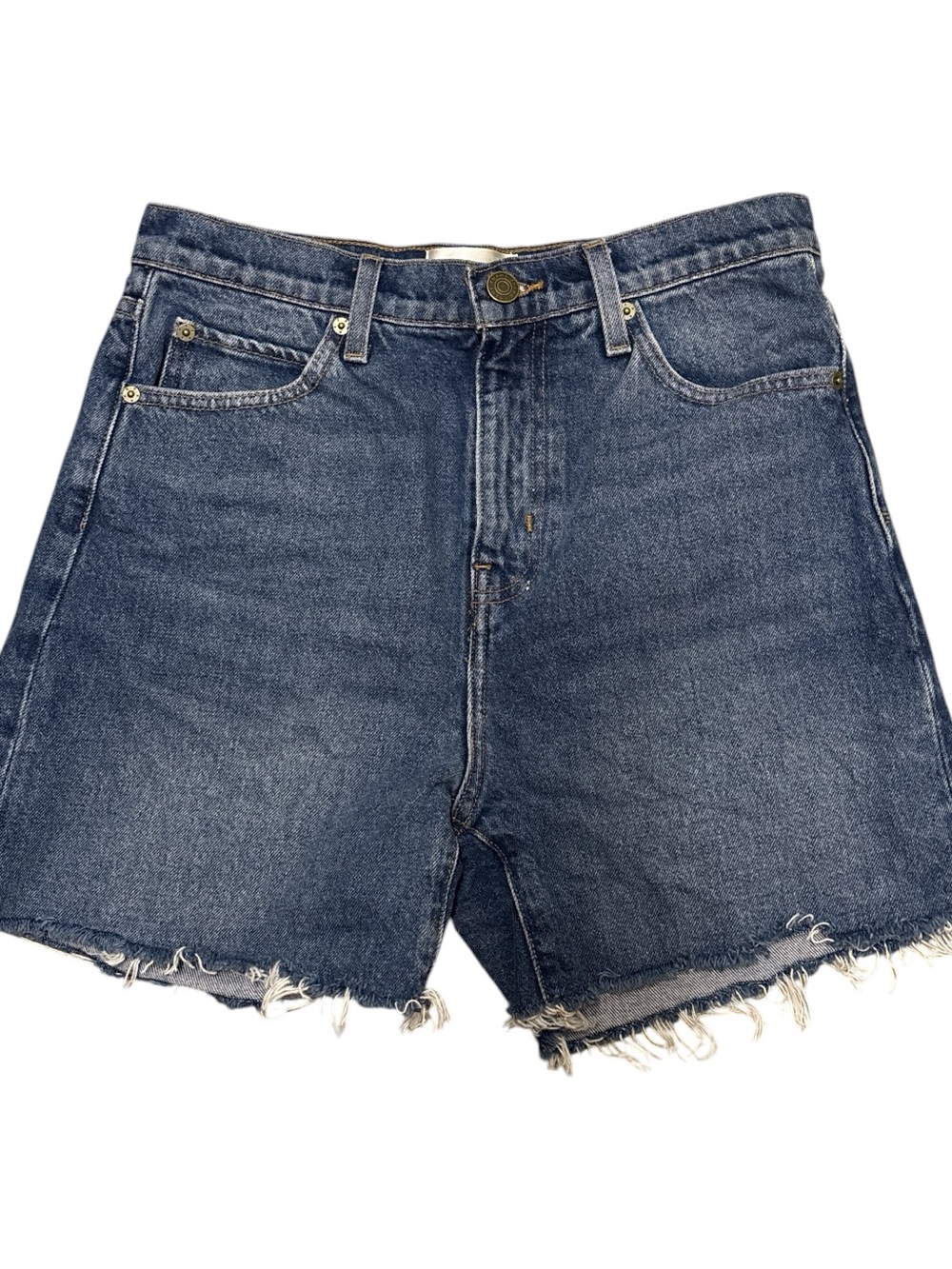 Frame Denim Classic Dark Blue Denim Cutoff Shorts Wide Leg 100% Cotton Size 26